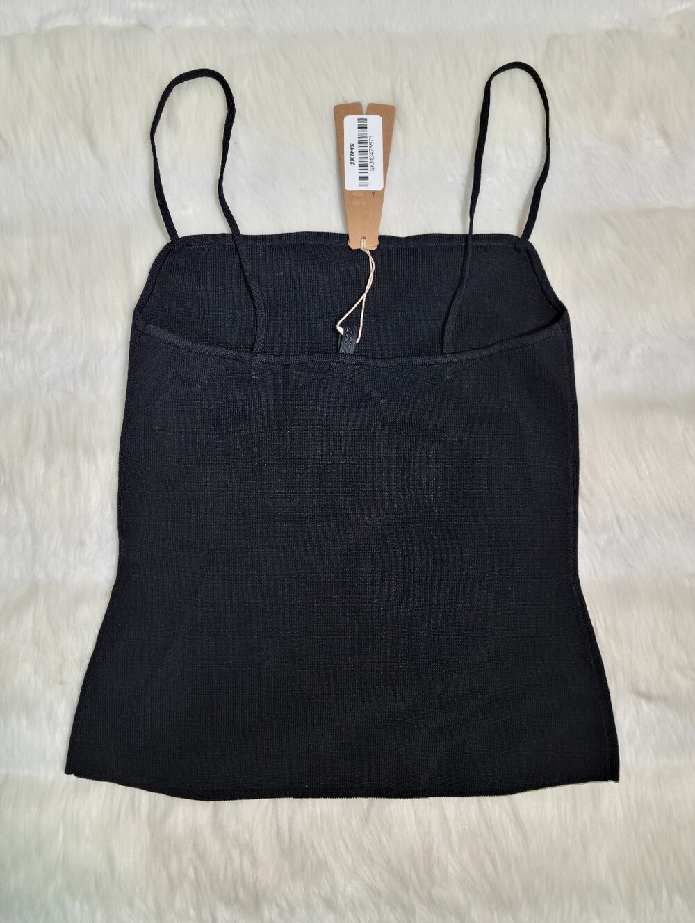 SKIMS Refined Knit Cami Black Obsidian Women Small NEW - Picture 2 of 6